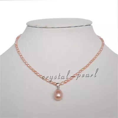 GENUINE AAA 3-4 MM Cultured Akoya Pink PEARL NECKLACE 14K Gold Clasp 18 16  • $44.99