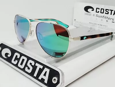 COSTA DEL MAR Gold/green Mirror PELI Polarized 580G Sunglasses NEW IN BOX! • $159.99