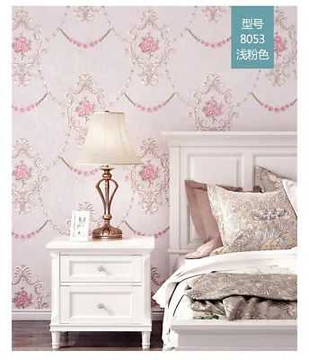 Self-Adhesive Embossed Flower Wallpaper Non-Woven Roll Vintage Wall Sticker DIY • $32.32