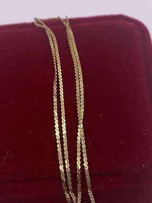 VINTAGE 14k Yellow Solid Gold Italy Designed By ROYAL AUREA SIGNED! Necklace 15’ • $67