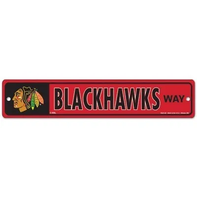 CHICAGO BLACKHAWKS WAY ~ Wall Display 3.75 X 19 Street Sign Decoration ~ New! • $14.99