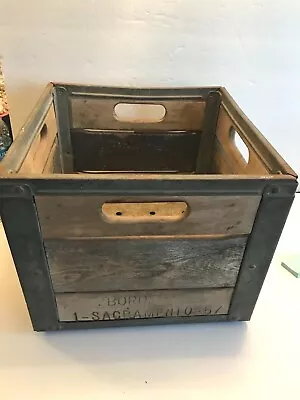 Borden's Antique Wood Crate Sacramento 57 Reg Cal 13 X 13 X 11 Box • $40.02