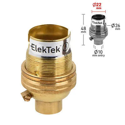 £7.49 • Buy ElekTek B22 BC Unswitched Bayonet Lamp Holder Choose Colour & Inlet Entry Size