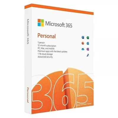 Microsoft 365 Personal Office 365 Apps PC Mac Tablet Phone 1 Year - SKU1 • £49.99