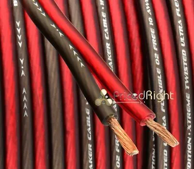 $5.99 • Buy 5 FT 10 Gauge Professional Gauge Speaker Wire / Cable Car Home Audio AWG