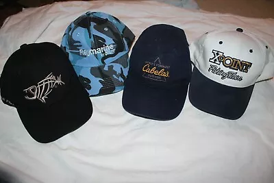 4 Fishing Themed Adjustable Baseball Caps - Cabela's XPoint Raymarine G Loomis • $15