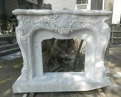 Hand Carved Marble European French Design Designer Fireplace Mantel - Jx61 • $6500