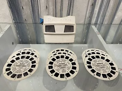 1970s GAF ViewMaster 3D Reel Picture Viewer Red White With 9 Reels • $15