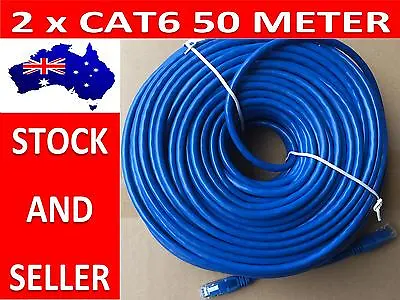 2 X 50M CAT6 Network Ethernet LAN Cable Roll UTP Lead Core Free Shipping • $39.95