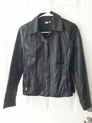 MICHAEL Michael Kors Women 100% Black Leather Jacket Size 4 Pre Owned Perfect  • $35