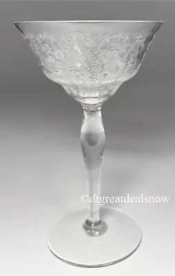 Liquor Cocktail Glasses Vintage Clear Floral Etched Depression Stemware Set Of 4 • $28.99