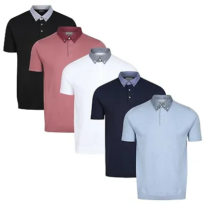 Cotton Polo Shirt New Famous Store Mens Short Sleeve Contrast Button Collar Top • £10.50