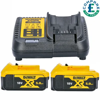 Dewalt Genuine DCB184 18V 5.0Ah Li-Ion Battery Twin Pack + DCB115 Charger Kit • £122.89