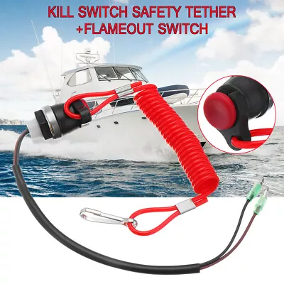 Boat Kill Switch Tether Cord Lanyard For Marine Mercury Tohatsu Outboard Engine • $17.36