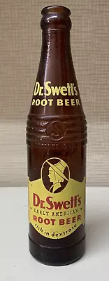 Vintage Dr Swett’s Root Beer AMBER SODA Bottle PEORIA IL • $38.88