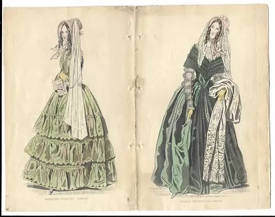 4 Ladies Cabinet Of Fashion   Victorian Fashion Plates     October 1843 • £8.99