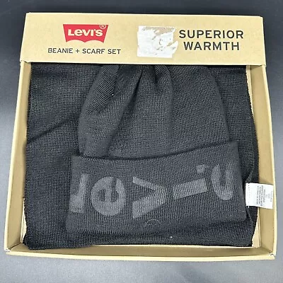 Levi’s Beanie And Scarf Set Black Superior Warmth • $11.91