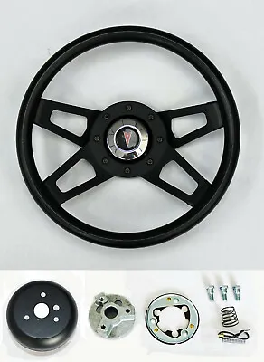 69-93 Firebird Grand Prix GTO Tempest 13 1/2 Black Black 4 Spoke Steering Wheel • $148.49