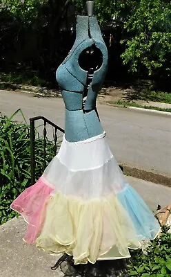 Vintage / Antique 3 Layer Crinoline Petticoat Multi Color Originals Lee Shipley • $34.99