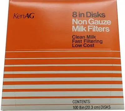 Milk Strainer Filter Disks 8 Inch  Box Of 100 New *KenAg* • $18.25