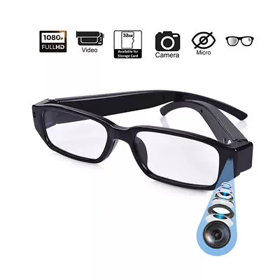 HD 1080P Mini Glasses Eyeglass Camera DVR Video Eyewear Recorder Outdoor Cam 32G • $31.34