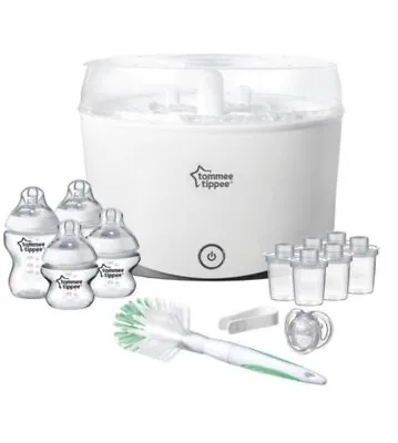 Tommee Tippee Electric Steam Steriliser Set & Bottles Brush Soother Feeding • £49.99