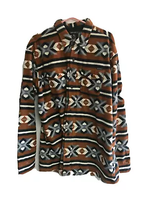 NEW Eddie Bauer Men XLT Tall Chutes Microfleece Long Sleeve Shirt Aztec Toffee • $53