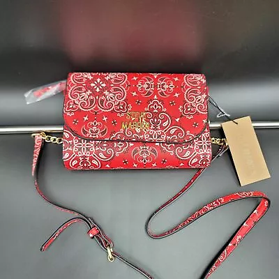 Steve Madden Crossbody Bag Red Paisley Print Chain Strap Mini Bag BLYNN • $43.65