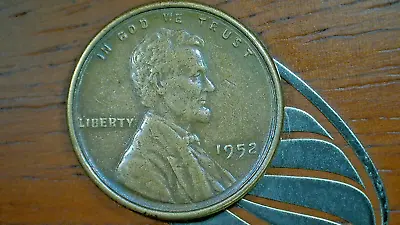 WINTER SALE-U.S.-1952  Wheatie RIM 1c.-COPPER ERROR COIN--KM#132 • $7.50