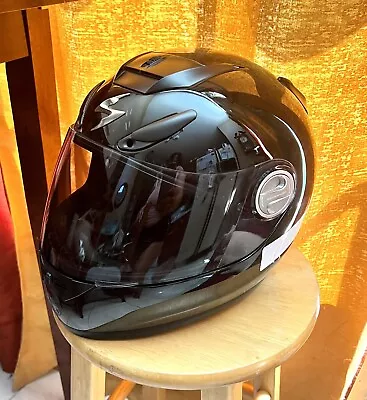 SCORPION EXO-700 Glossy Black Full Face Motorcycle Helmet Sz S Snell M2005 • $110