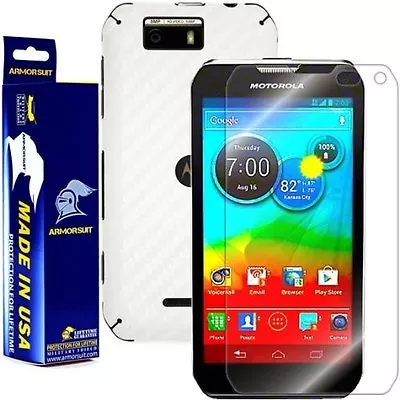 ArmorSuit MilitaryShield Motorola Photon Q 4G LTE Screen+White Carbon Fiber Skin • $18.45