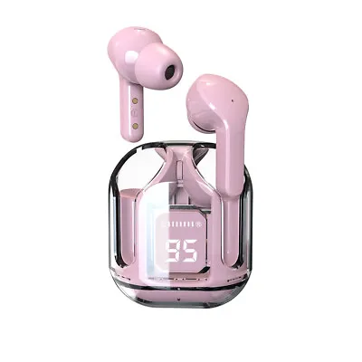 Colorful Clear Earbuds Unviersal Headsets Bluetooth For IPhone 15/14Plus Pro Max • £13.46