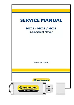 New Holland MC22 MC28 MC35 Commercial Mower Service Manual On USB Stick • $83.22