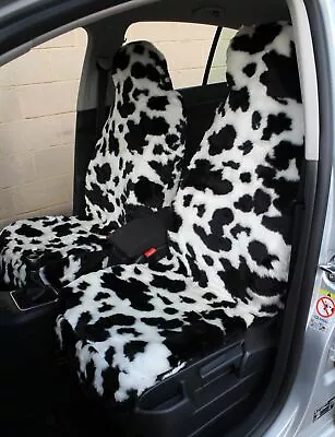 For VOLVO S70 - Front Pair Of Luxury Cow Print Faux Fur Furry Car Seat Covers • $65.66