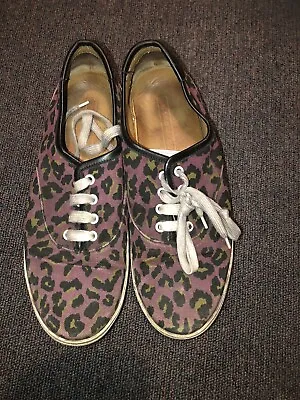 Purple Leopard Print Plimsole Trainers Shoes Size 7 Marc Jacobs • £2.50