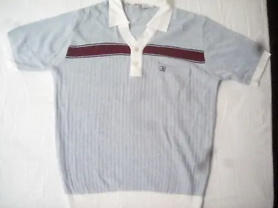 Vintage 60s Mod Northern Soul Polo Pale  Blue Dees For Dunne & Co • £10