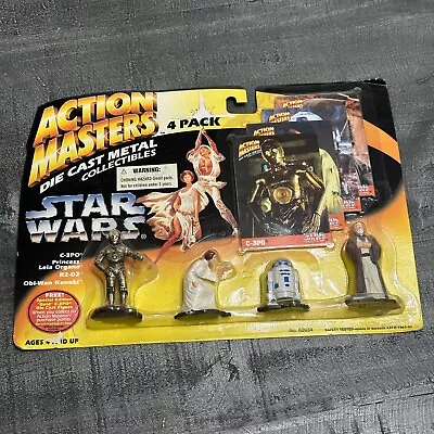 Star Wars Action Masters Die Cast 4-Pack Kenner 1994 C-3PO R2-D2 Leia Obi-Wan • $19.95