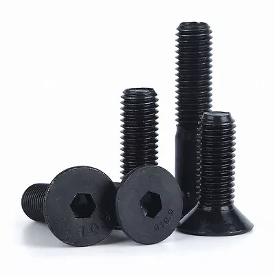 £1.50 • Buy M6 - M20 Countersunk Bolts Allen Key Bolt Socket Screw DIN7991 Black 10.9 Grade