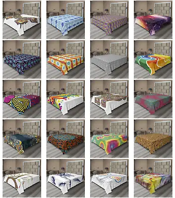 Ambesonne Psychedelic Flat Sheet Top Sheet Decorative Bedding 6 Sizes • $30.99