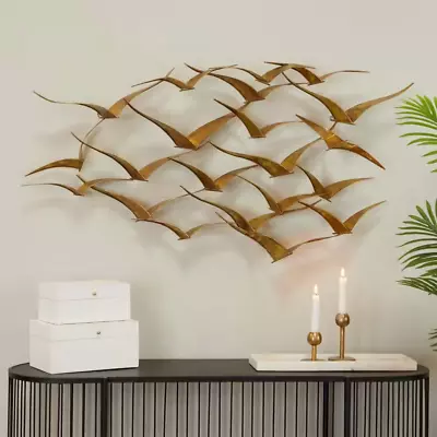 21 In. X 47 In. Gold Metal Coastal Birds Wall Decor • $103.57