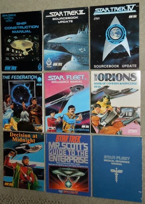 $59.99 • Buy Vintage 1980's Star Trek Roleplaying Game Manuals And Source Books, 9x Book Lot