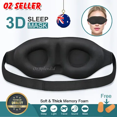 $32.95 • Buy Thick Comfortable Travel Sleep Eye Mask Soft 3D Foam Cover Sleeping Blindfold OZ