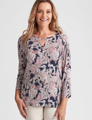 $19.43 • Buy MILLERS 3/4 SHORT LONG SLEEVE NOTCH TOP Womens Clothing  Tops Blouse
