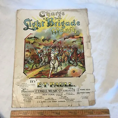 Sheet Music Charge Of The Light Brigade March 1896 E T Paull Antique • $8