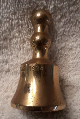 Vintage Miniture Bell. Solid Brass Marked Made USA 2 3/4  • $5