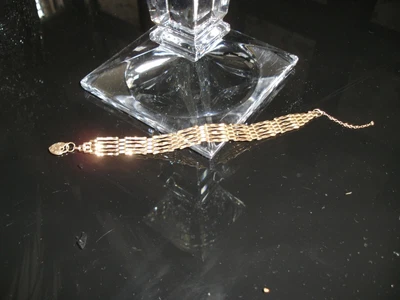 £210 • Buy 9ct Gold 5 Bar Gate Bracelet Heart Padlock Hallmarked 375 5.5 Grams