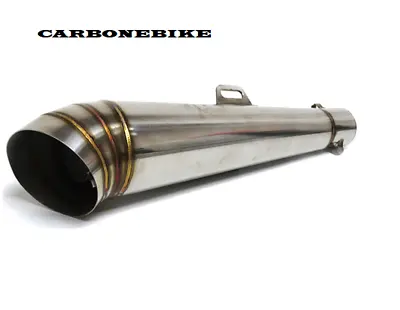 Exhaust Universal Motorcycle Coffee Racer Scrambler Megaphone Cone Silent GP2 • £68.76