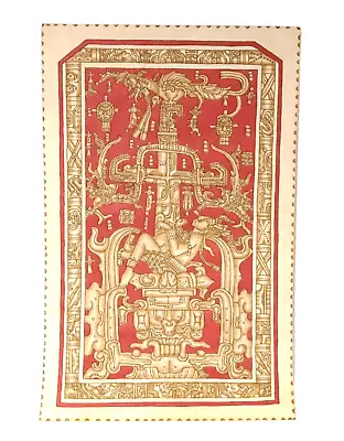 Mayan Leather Painting Headstone Of The Tomb Of King Pakal -Palenque Chiapas Mex • $129.95