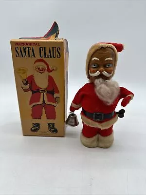 1950'S VTG ALPS Japan Mechanical Santa Claus Ringing Bell Wind Up ORG Box WORKS • $29.95