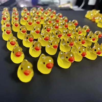 50Pcs Mini Yellow Ducks Luminous Duck Ornament Miniature Figures Tiny Duck Micro • $8.70